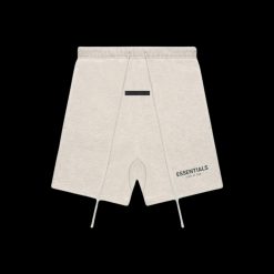 FEAR OF GOD ESSENTIALS LIGHT HEATHER OATMEAL CORE COLLECTION SHORTS