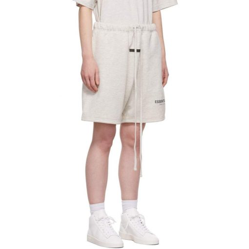 FEAR OF GOD ESSENTIALS LIGHT HEATHER OATMEAL CORE COLLECTION SHORTS