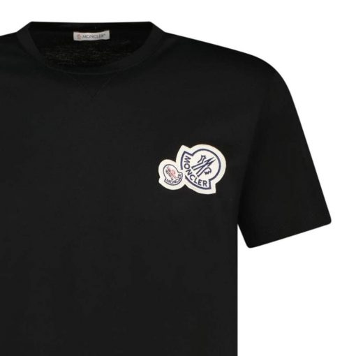 Moncler Double Logo Printed TShirt Black