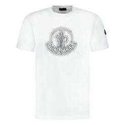 Moncler Large Print Logo TShirt White