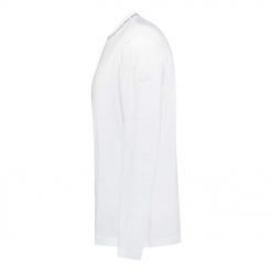 Moncler Long Sleeve Logo Collar TShirt White