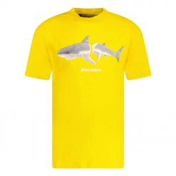 Palm Angels Shark Print TShirt Yellow