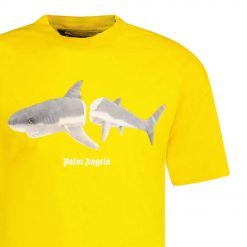 Palm Angels Shark Print TShirt Yellow