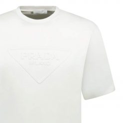 Prada Triangle Logo TShirt White