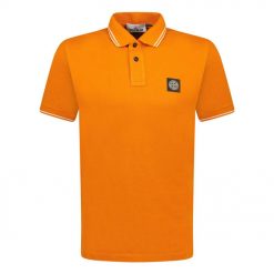 Stone Island Compass Logo Polo Orange