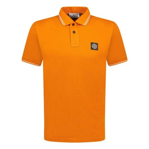 Stone Island Compass Logo Polo Orange