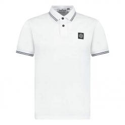 Stone Island Compass Logo Polo White