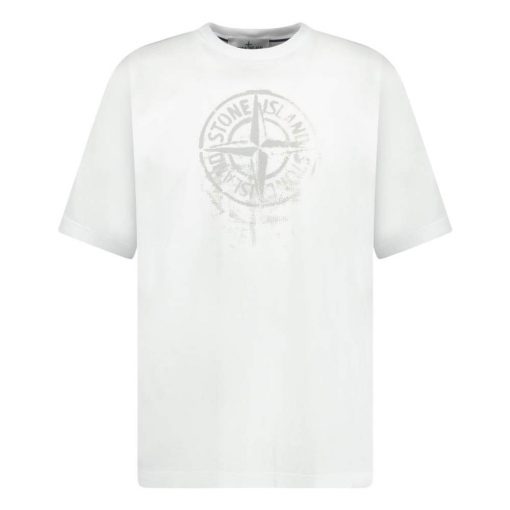 Stone Island Compass Print Logo TShirt White