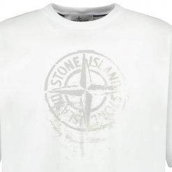 Stone Island Compass Print Logo TShirt White