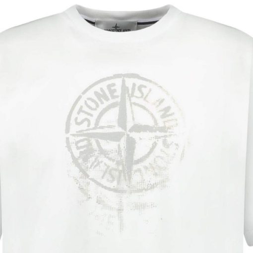 Stone Island Compass Print Logo TShirt White