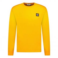 Stone Island Long Sleeve Compass Logo TShirt Orange