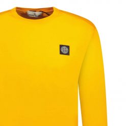 Stone Island Long Sleeve Compass Logo TShirt Orange