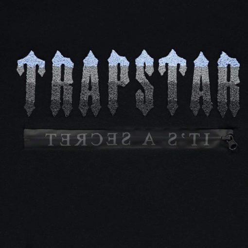 TRAPSTAR CHENILLE DECODED 20 HOODED TRACKSUIT BLACK ICE BLUE