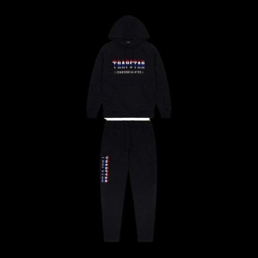 TRAPSTAR CHENILLE DECODED 20 HOODED TRACKSUIT BLACK REVOLUTION