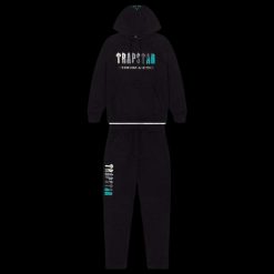 TRAPSTAR CHENILLE DECODED 20 HOODED TRACKSUIT BLACK TEAL