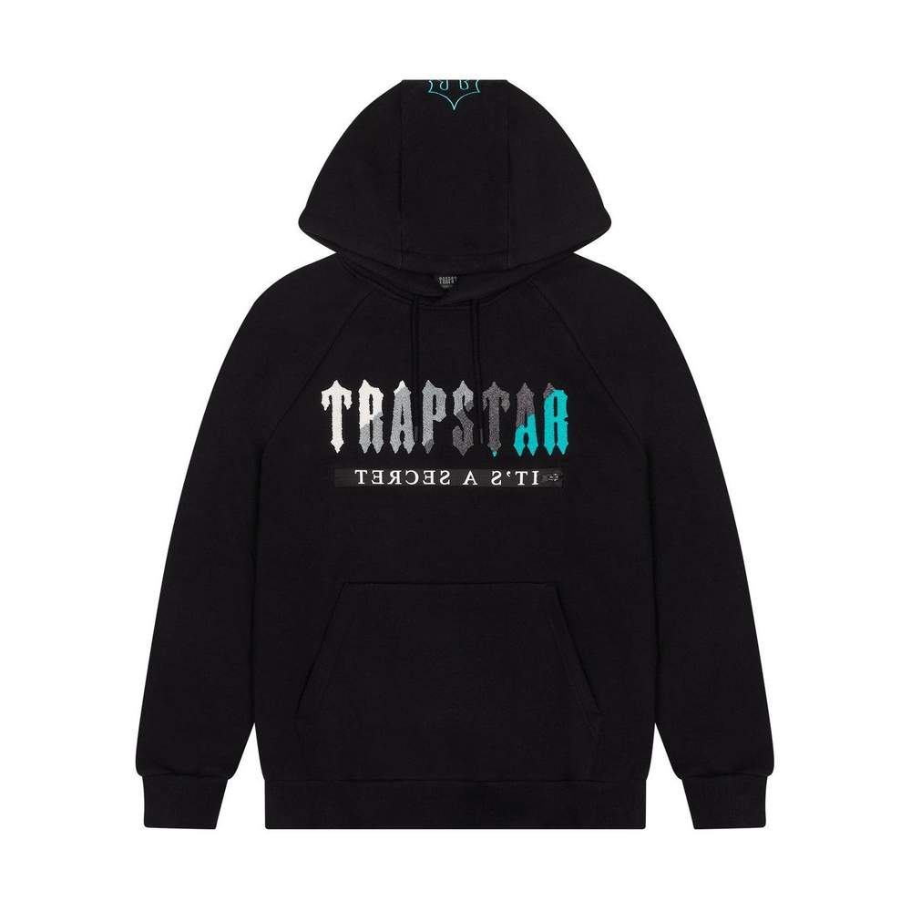 TRAPSTAR CHENILLE DECODED 20 HOODED TRACKSUIT BLACK TEAL