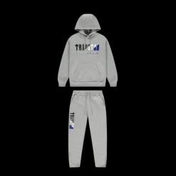 TRAPSTAR CHENILLE DECODED 20 HOODED TRACKSUIT GREY BLUE