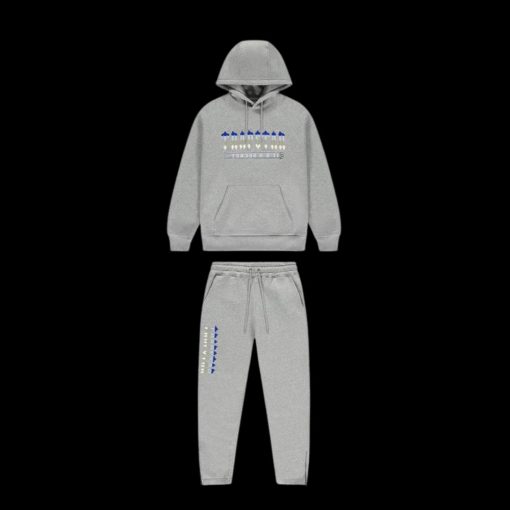 TRAPSTAR CHENILLE DECODED 20 HOODED TRACKSUIT GREY ICE EDITION