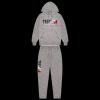 TRAPSTAR CHENILLE DECODED 20 HOODED TRACKSUIT GREY RED