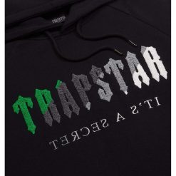 TRAPSTAR CHENILLE DECODED HOODED TRACKSUIT BLACK GREEN BEE