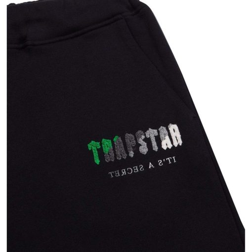 TRAPSTAR CHENILLE DECODED HOODED TRACKSUIT BLACK GREEN BEE