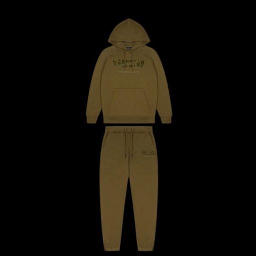 TRAPSTAR CHENILLE DECODED HOODED TRACKSUIT OLIVE CAMO MILITARY EDITION