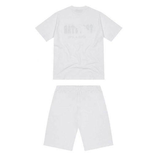 TRAPSTAR CHENILLE DECODED SHORT SET WHITE GREEN