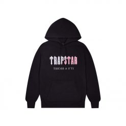 TRAPSTAR DECODED CHENILLE HOODED TRACKSUIT BLACK PINK