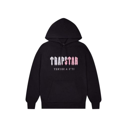 TRAPSTAR DECODED CHENILLE HOODED TRACKSUIT BLACK PINK