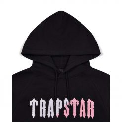 TRAPSTAR DECODED CHENILLE HOODED TRACKSUIT BLACK PINK