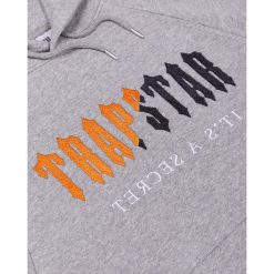 TRAPSTAR DECODED CHENILLE HOODED TRACKSUIT GREY ORANGE