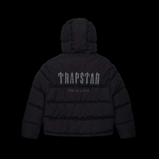 TRAPSTAR DECODED HOODED PUFFER JACKET 20 BLACK