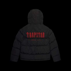 TRAPSTAR DECODED HOODED PUFFER JACKET 20 BLACK INFRARED