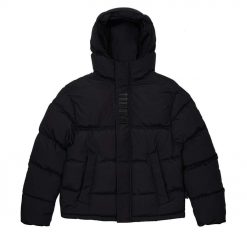 TRAPSTAR DECODED HOODED PUFFER JACKET 20 BLACKOUT EDITION