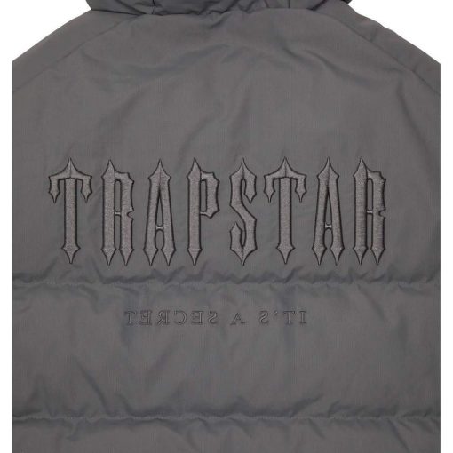 TRAPSTAR DECODED HOODED PUFFER JACKET 20 GREY