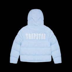 TRAPSTAR DECODED HOODED PUFFER JACKET 20 ICE BLUE