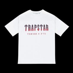 TRAPSTAR DECODED TSHIRT WHITE RED GRADIENT