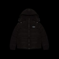 TRAPSTAR HYPERDRIVE DETACHABLE HOODED PUFFER JACKET TRIPLE BLACK