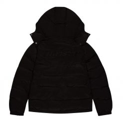 TRAPSTAR HYPERDRIVE DETACHABLE HOODED PUFFER JACKET TRIPLE BLACK