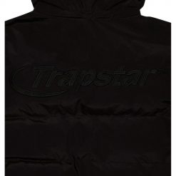 TRAPSTAR HYPERDRIVE DETACHABLE HOODED PUFFER JACKET TRIPLE BLACK