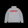 TRAPSTAR HYPERDRIVE PUFFER JACKET LIGHT GREY RED