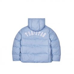 TRAPSTAR IRONGATE ARCH HOODED PUFFER JACKET LIGHT BLUE