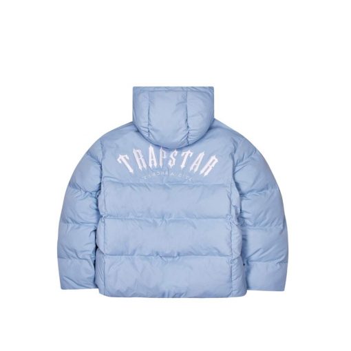 TRAPSTAR IRONGATE ARCH HOODED PUFFER JACKET LIGHT BLUE