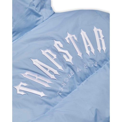 TRAPSTAR IRONGATE ARCH HOODED PUFFER JACKET LIGHT BLUE