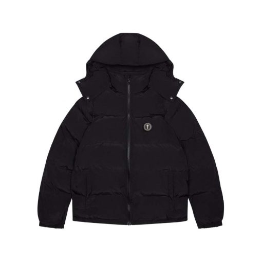 TRAPSTAR IRONGATE DETACHABLE HOODED PUFFER JACKET BLACK