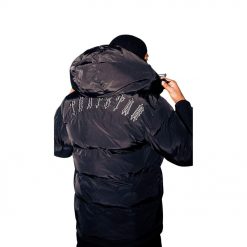 TRAPSTAR IRONGATE DETACHABLE HOODED PUFFER JACKET BLACK