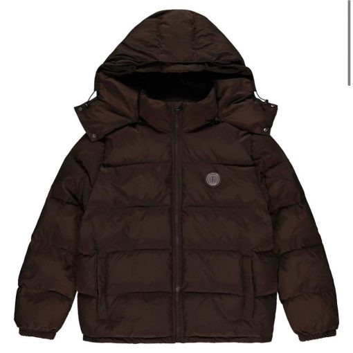 TRAPSTAR IRONGATE DETACHABLE HOODED PUFFER JACKET BROWN