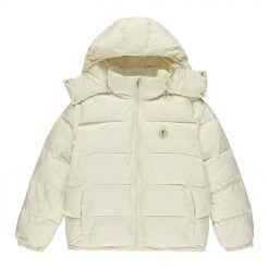 TRAPSTAR IRONGATE DETACHABLE HOODED PUFFER JACKET CREAM