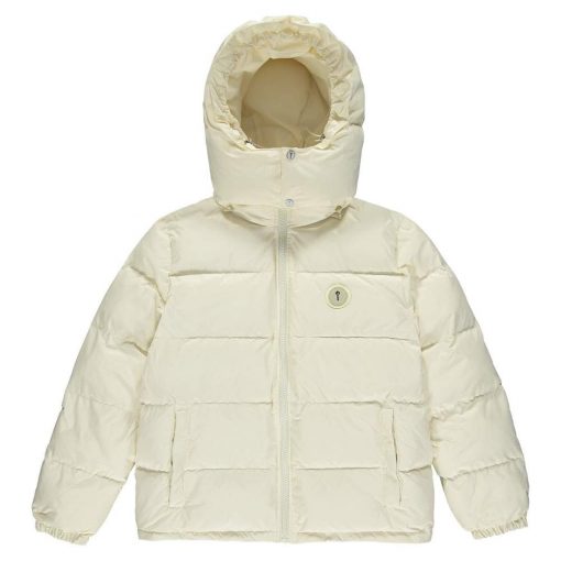 TRAPSTAR IRONGATE DETACHABLE HOODED PUFFER JACKET CREAM