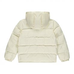 TRAPSTAR IRONGATE DETACHABLE HOODED PUFFER JACKET CREAM